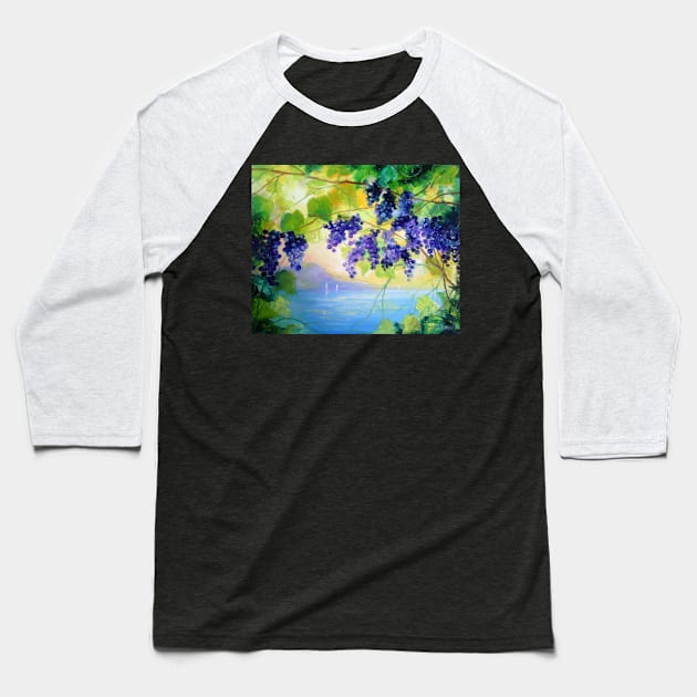 Grapes at dawn Baseball T-Shirt by OLHADARCHUKART